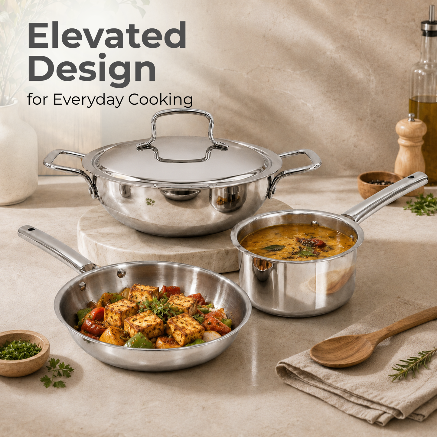 Vinod Grandior Triply Sets - (Induction Friendly)