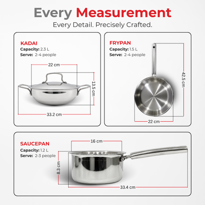 Vinod Grandior Triply Sets - (Induction Friendly)
