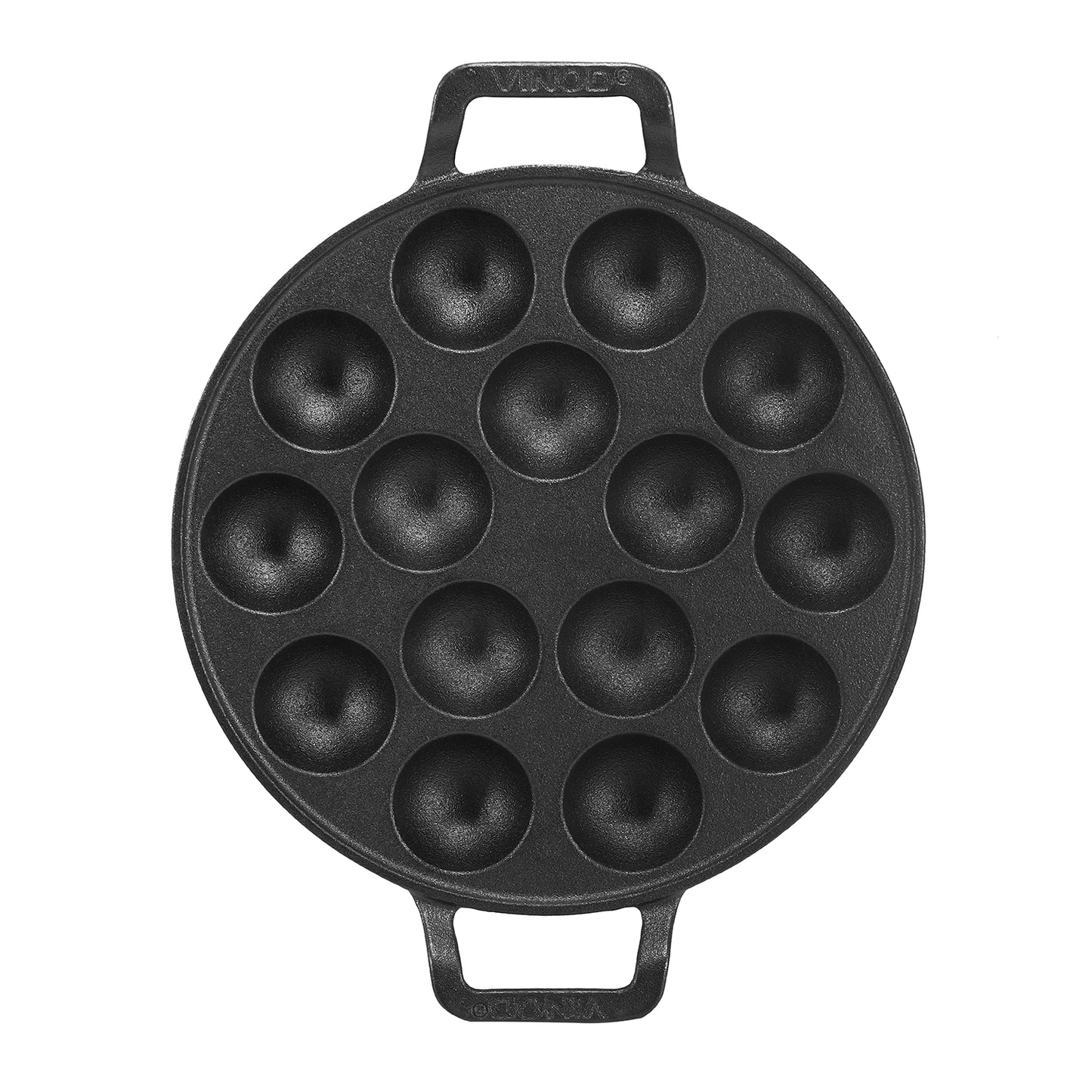 Vinod Legacy Cast Iron Paniyarakkal - 15 Cup Cavities Even Heat Distribution | Vinod Cookware