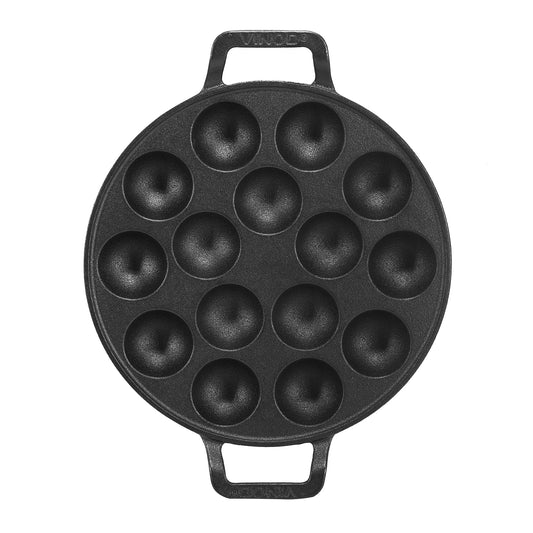 Vinod Legacy Cast Iron Paniyarakkal - 15 Cup Cavities Even Heat Distribution | Vinod Cookware