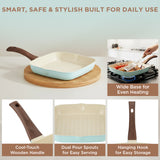 Vinod Ceravit Grill Pan 24cm - All Colours Desert Rose Ceragreen Washed Stone | Vinod Cookware