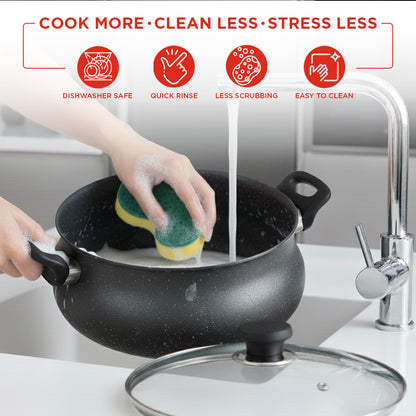 Vinod Zest Ceramica Handi - PFOA Free Ceramic Coating 75% Less Oil Cooking | Vinod Cookware