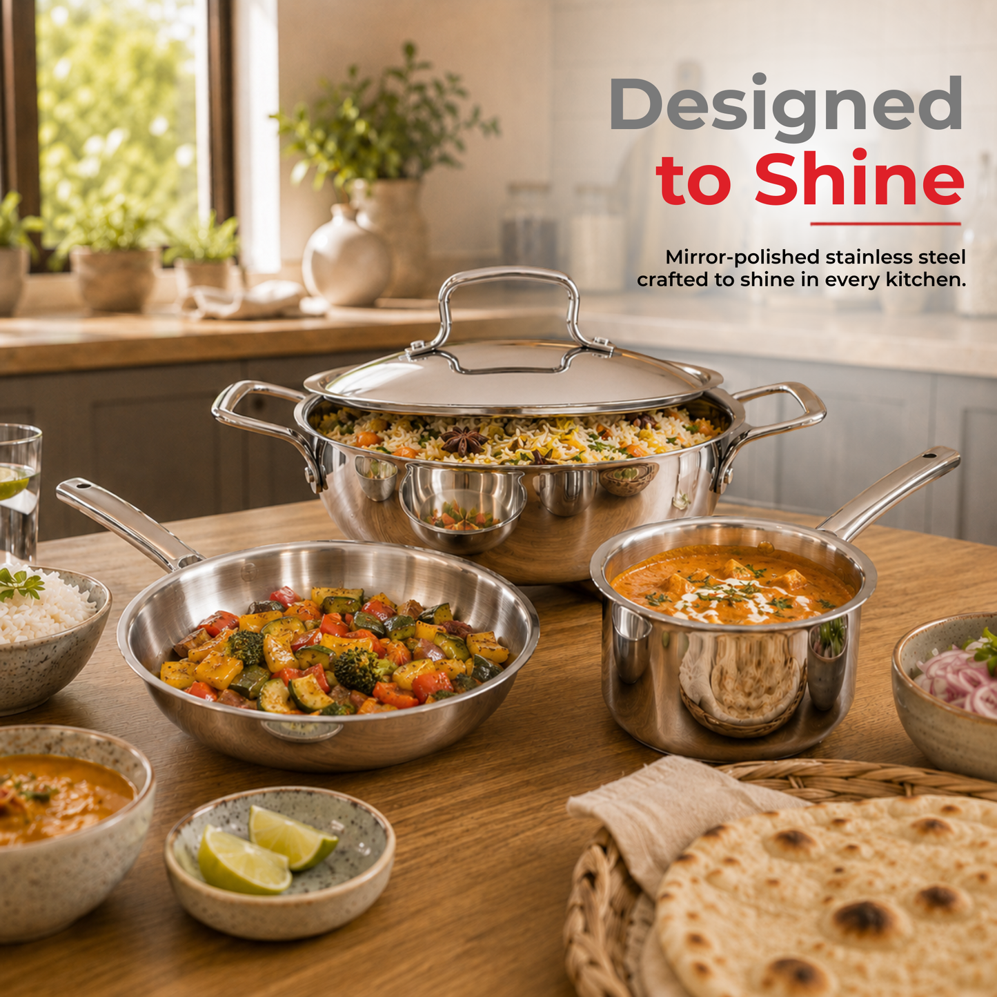 Vinod Grandior Triply Sets - (Induction Friendly)