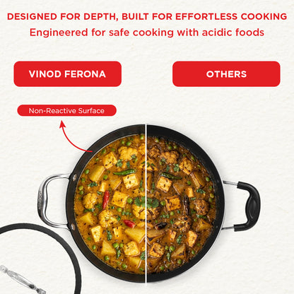 Vinod Ferona Cast Iron Kadai - Ferona vs Regular Comparison | Vinod Cookware
