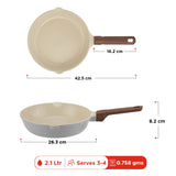 Vinod Ceravit Frypan Washed Stone - Dimension Size 2 Reference | Vinod Cookware