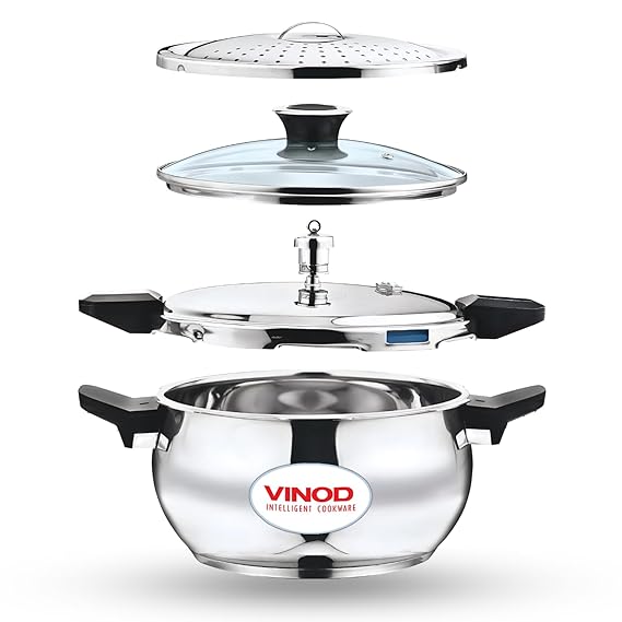Vinod Magic Stainless Steel Smart 3 in 1 Pressure Cooker 3.5 Litre