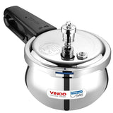 Vinod Platinum Plus Outer Lid Pressure Cooker - Full Product View with Size Variants | Vinod Cookware India