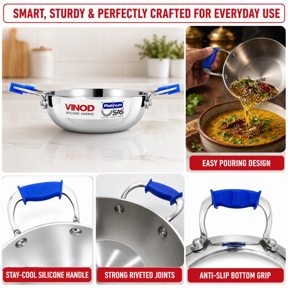 Platinum Triply Mini Kadai - 14 cm