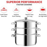 Vinod Stainless Steel 3 Tier Steamer Set (Induction Friendly)