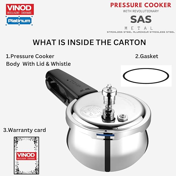 Vinod Platinum Plus Outer Lid Pressure Cooker - Safety Valve and Whistle Close Up | Vinod Cookware India