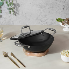 Vinod Ferona Cast Iron Kadai with Lid