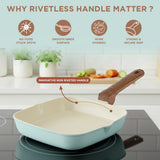 Vinod Ceravit Grill Pan - Ridge Grill Lines for Restaurant Style Grill Marks | Vinod Cookware
