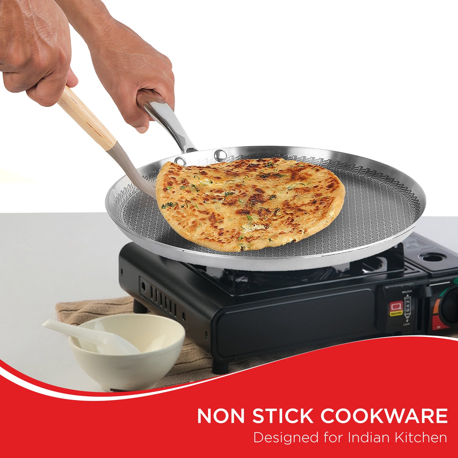 Vinod Platinum Triply Stainless Steel SAS Pro Dosa Tawa  (Induction  Friendly)