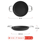 Vinod Ferona Cast Iron Grill Pan - 24 cm