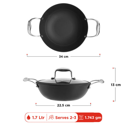 Vinod Ferona Cast Iron Kadai - Dimension Size Reference | Vinod Cookware