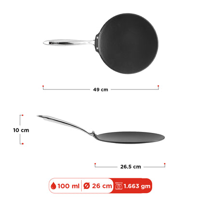 Vinod Ferona Cast Iron Roti Tawa - Dimension Size Reference | Vinod Cookware