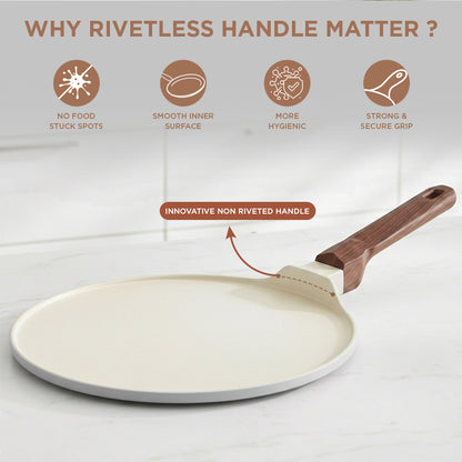 Vinod Ceravit Dosa Tawa Washed Stone - Three Layer Non-Stick Ceramic | Vinod Cookware
