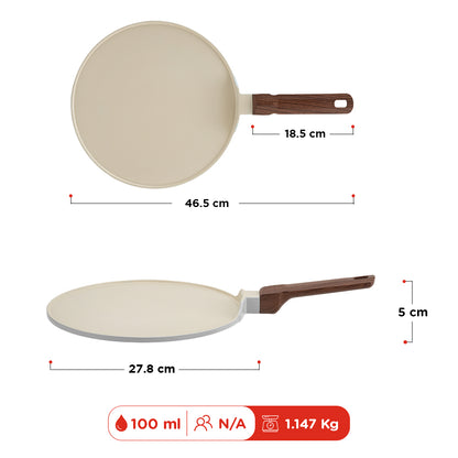 Vinod Ceravit Dosa Tawa Washed Stone 30cm - Dimension Reference Chart | Vinod Cookware