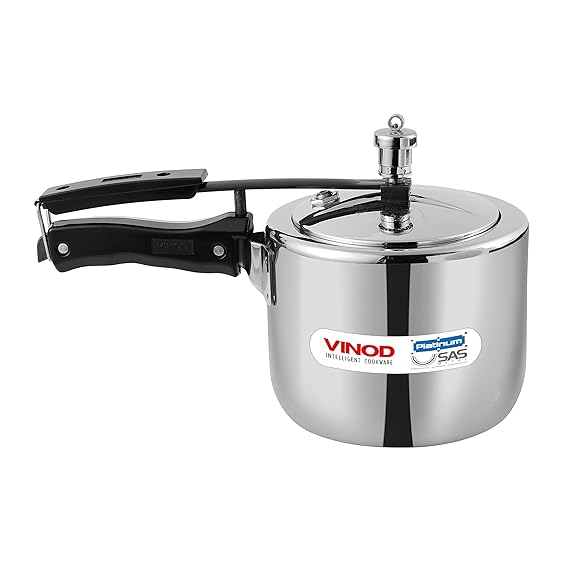 Vinod Platinum Straight Triply Stainless Steel Inner Lid Pressure Cooker - Hero Shot | Vinod Cookware India