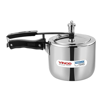 Vinod Platinum Straight Triply Stainless Steel Inner Lid Pressure Cooker - Hero Shot | Vinod Cookware India