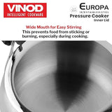 Vinod Europa Stainless Steel Handi Shape Inner Lid Pressure Cooker (Induction - Friendly)