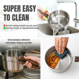 Vinod Stainless Steel Regular Saucepan - Drip-Free Pouring Rim, Thick AISI 430 Magnetic Base, Gas and Induction Compatible | Vinod Cookware India