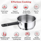 Vinod Tivoli Stainless Steel Saucepan - Heavy Gauge 18/8 SS Body, Scratch Resistant Mirror Polish | Vinod Cookware India