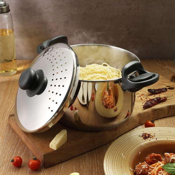 Vinod Stainless Steel Pasta Pot with Strainer lid 6.8 L