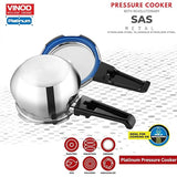 Vinod Platinum Plus Outer Lid Pressure Cooker - Triply Stainless Steel Body and Lid Detail | Vinod Cookware India
