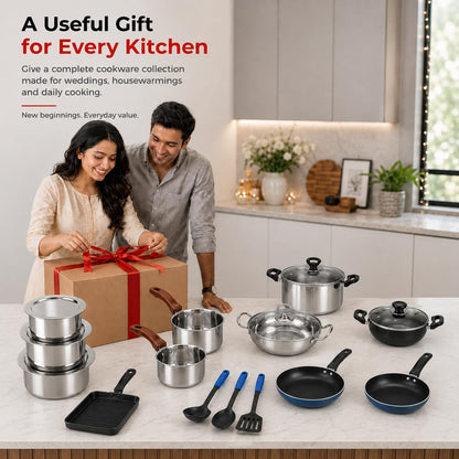 Vinod Cookware Kitchen In The Box Cookware Set - 25 Pieces