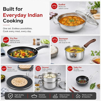 Vinod Cookware Kitchen In The Box Cookware Set - 25 Pieces