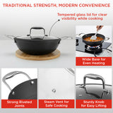 Vinod Ferona Cast Iron Kadai with Lid