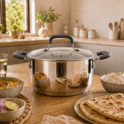 Vinod Stainless Steel Tivoli Saucepot with Glass lid (Induction Friendly)