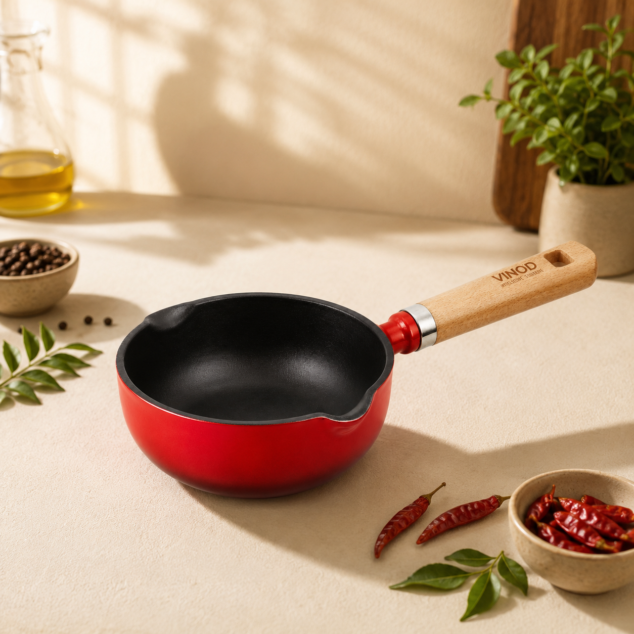 Vinod Cast Iron Freya Tadka Pan - 12 cm