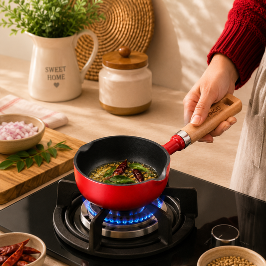Vinod Cast Iron Freya Tadka Pan - 12 cm