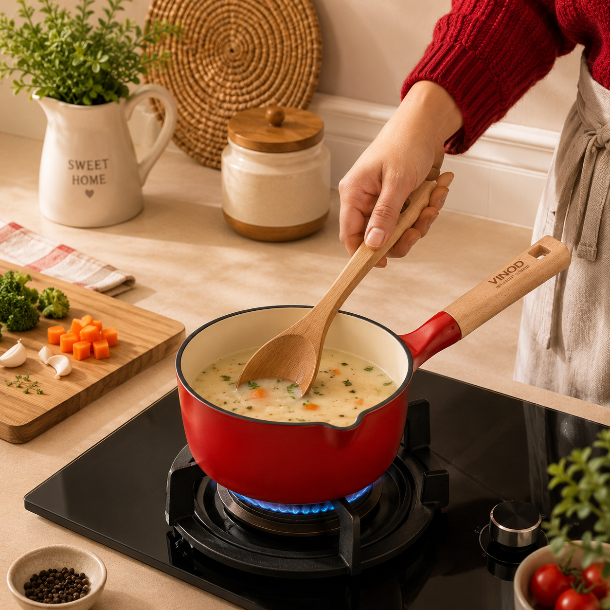 Vinod Cast Iron Freya Sauce Pan - 16 cm