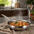 Vinod Platinum Triply Stainless Steel SAS Pro FryPan (Induction Friendly)