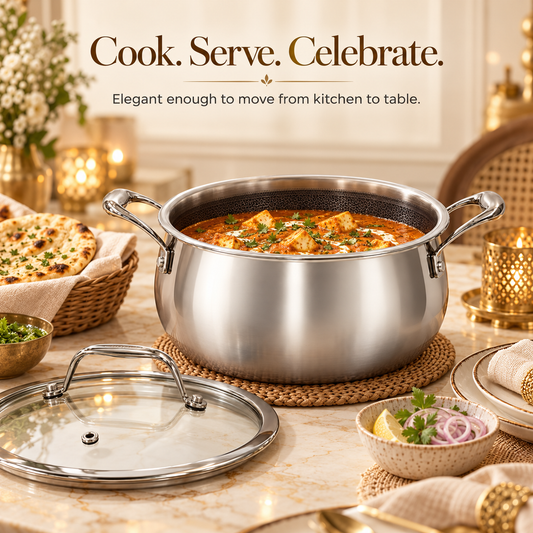 Vinod Platinum SAS Pro Belly Saucepot with Glass Lid (Induction Friendly), image 2