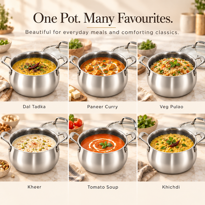 Platinum SAS PRO Belly Saucepot with Glass Lid (Induction Friendly)