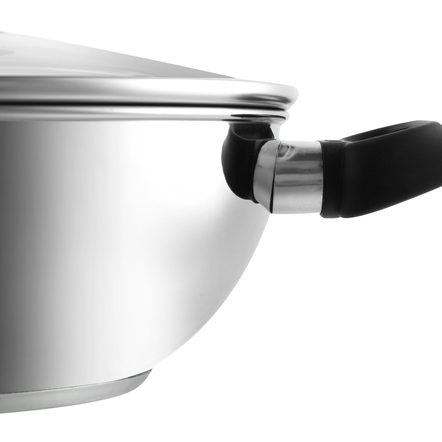 Vinod Deluxe Kadai with Lid - Comfortable Soft Grip Heat Resistant Handle | Vinod Cookware