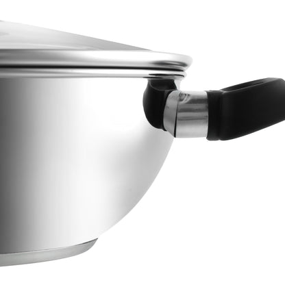 Vinod Deluxe Kadai with Lid - Comfortable Soft Grip Heat Resistant Handle | Vinod Cookware