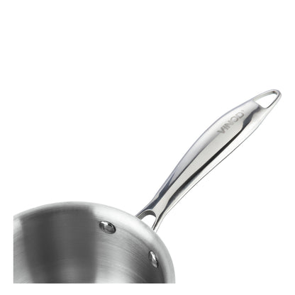 Vinod Platinum Triply Stainless Steel Saucepan - Comfortable Grip Handle | Vinod Cookware India