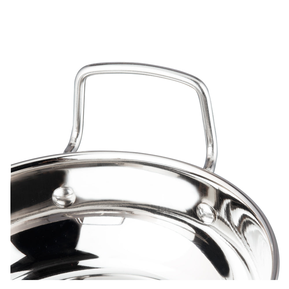 Vinod Stainless Steel Kadai with Lid - Cool Touch Riveted Handle | Vinod Cookware