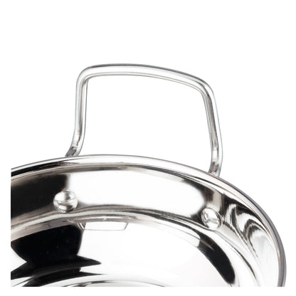 Vinod Stainless Steel Kadai with Lid - Cool Touch Riveted Handle | Vinod Cookware