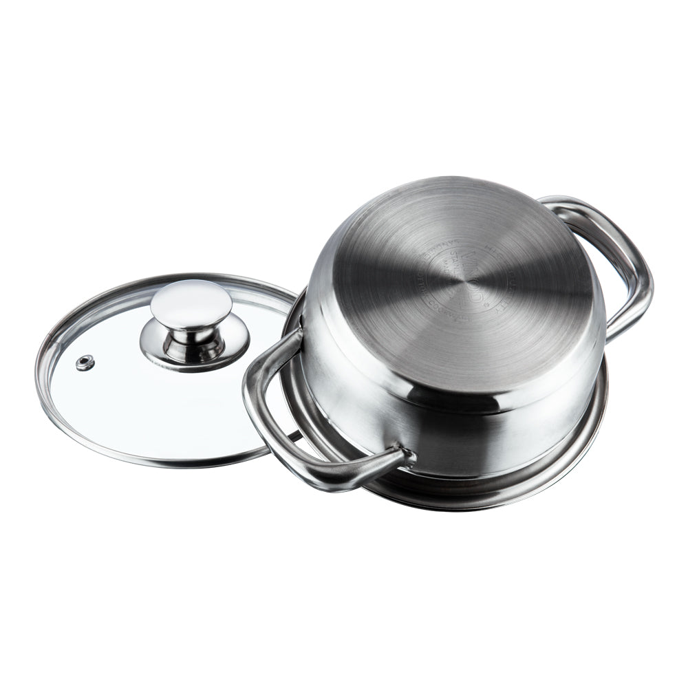 Vinod Bremen Saucepot with Glass Lid - Ergonomic Heat Resistant Handle Detail | Vinod Cookware