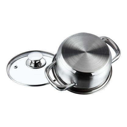 Vinod Bremen Saucepot with Glass Lid - Ergonomic Heat Resistant Handle Detail | Vinod Cookware