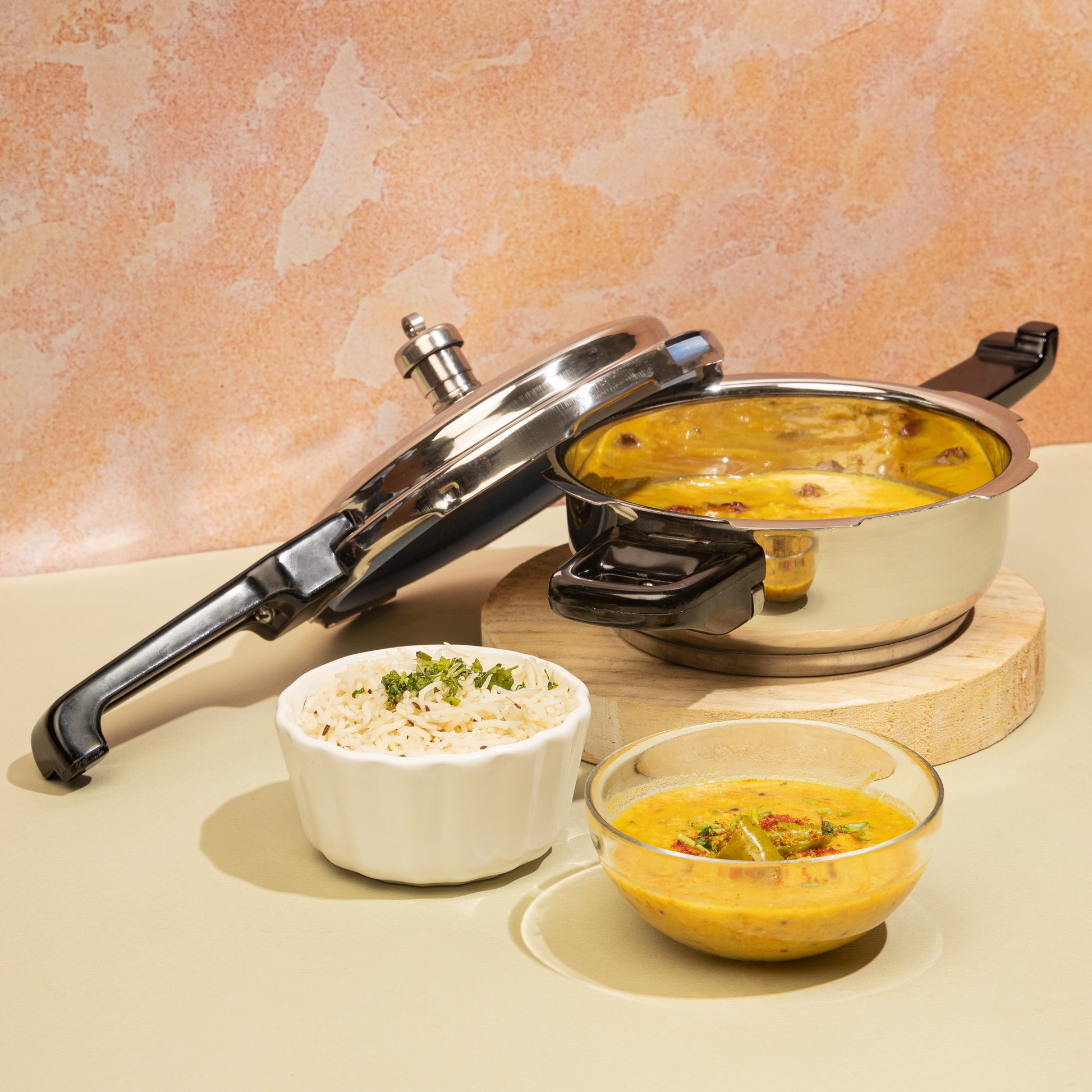 Vinod Stainless Steel Deep Pan Pressure Cooker with Lid - Induction Friendly, buy online India