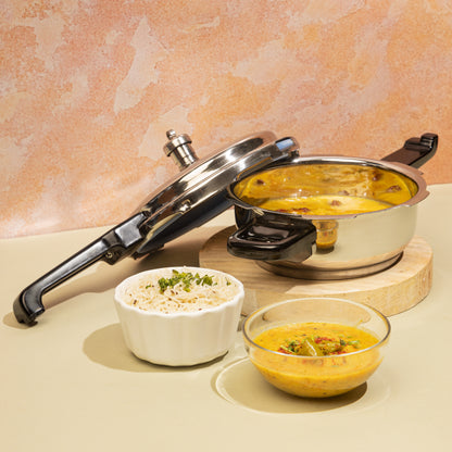 Vinod Stainless Steel Deep Pan Pressure Cooker with Lid - Induction Friendly, buy online India