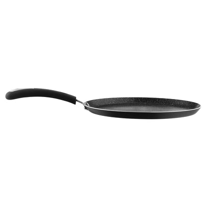 Side view of the Marlibo Nonstick Dosa Tawa with a flat cooking surface and ergonomic handle, ideal for making dosas and rotis.
