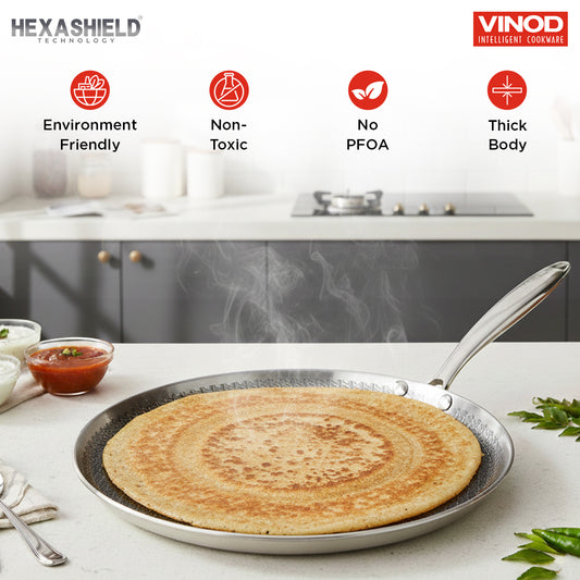 Vinod Platinum Triply SAS Pro Dosa Tawa - Main Product View | Vinod Cookware India